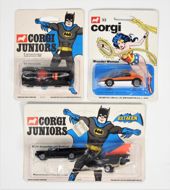 3PC Corgi Juniors Batmobile Batboat Wonder Woman (1 of 7)