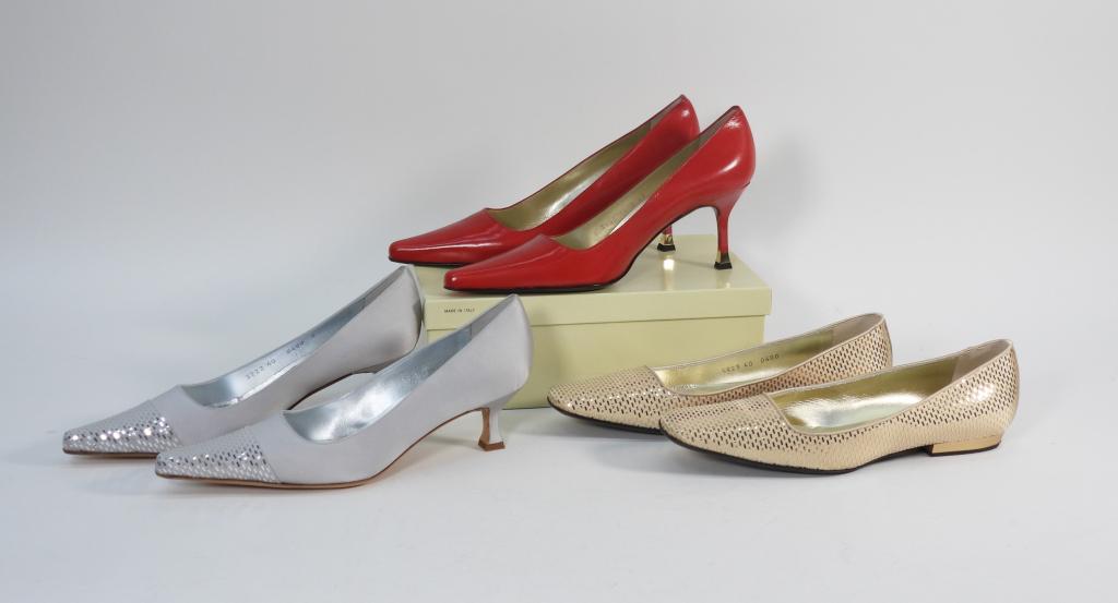 3PR St. John Leather & Textile Heels Size 10 (1 of 6)