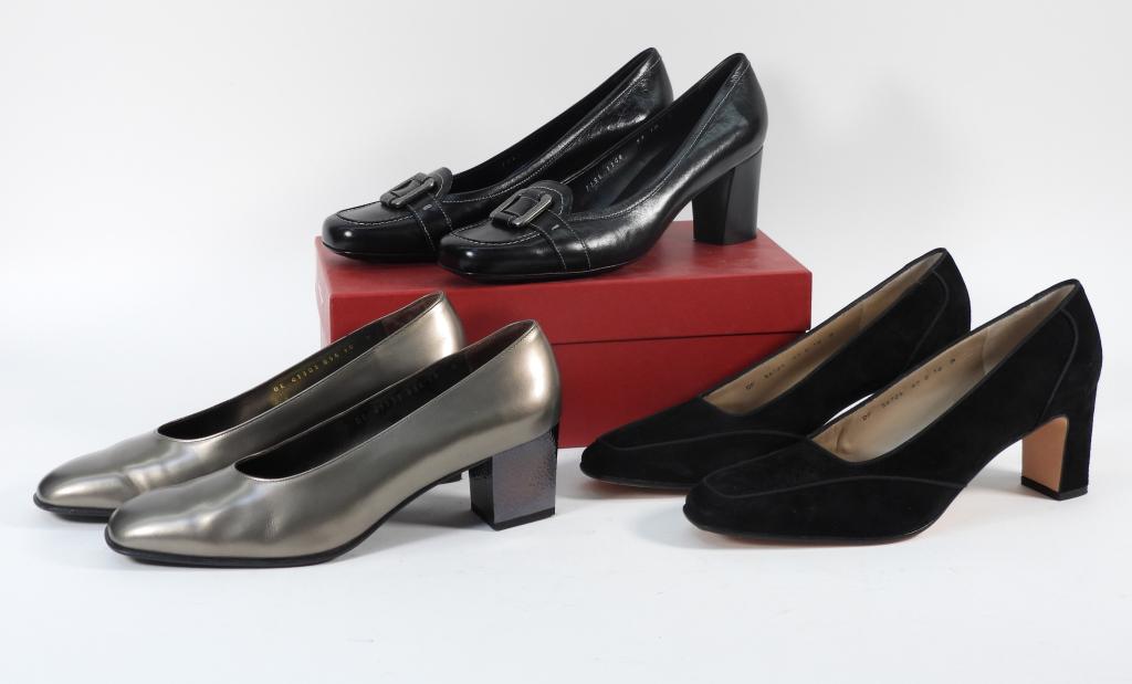 3 Salvatore Ferragamo Leather & Suede Heels sz 10 (1 of 6)