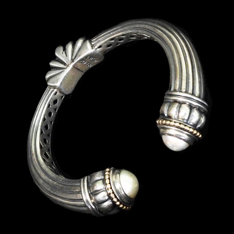 18K Gold & Sterling Caviar Bangle Bracelet (1 of 10)