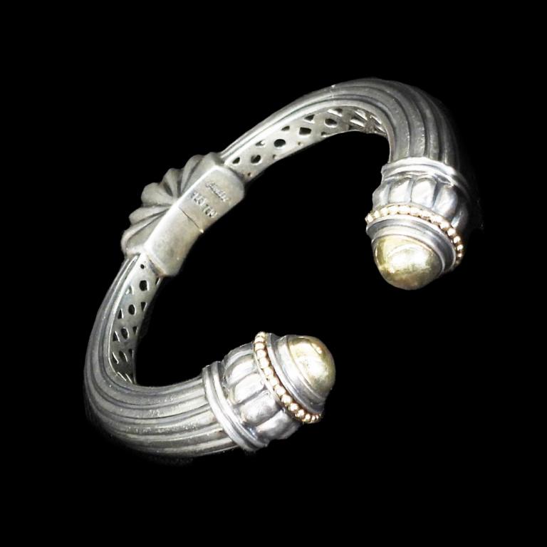 18K Gold & Sterling Caviar Bangle Bracelet (1 of 10)