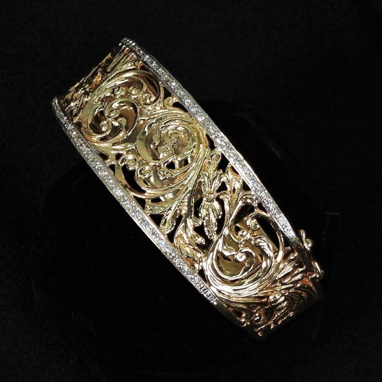14K Gold & Diamond Bangle Bracelet (1 of 10)