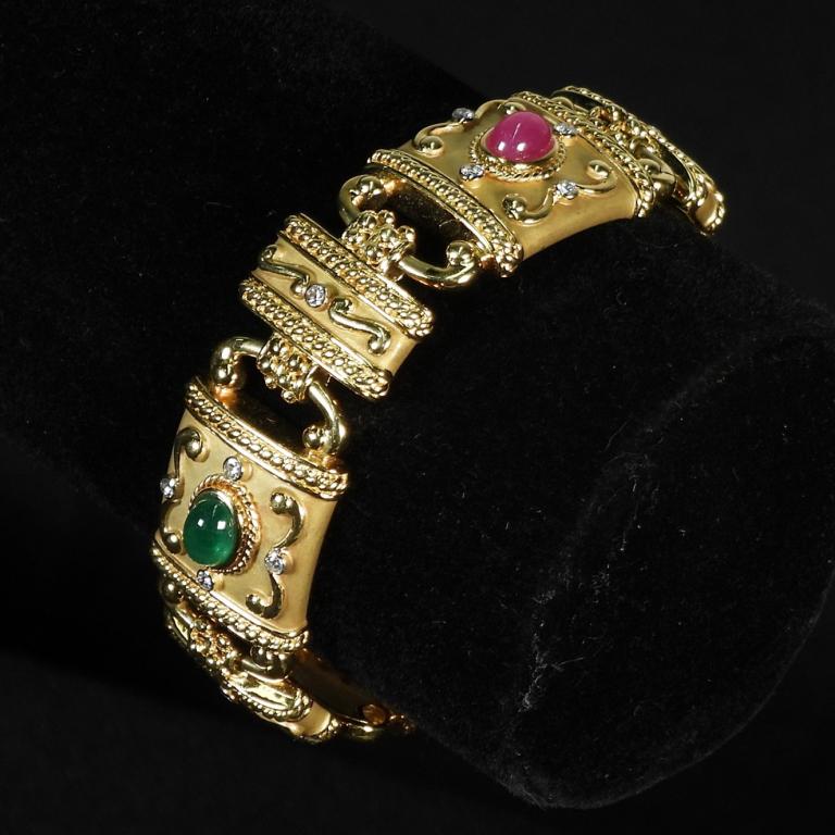 18K Gold Diamond & Gemstone Bracelet (1 of 11)