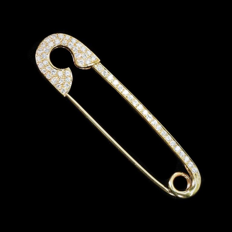 18K Gold & Diamond Safety Pin (1 of 5)