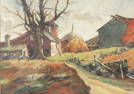 Gershon Camassar Barnyard Pastel Drawing