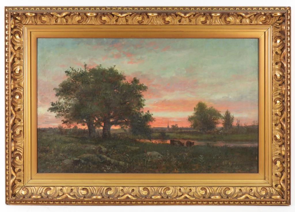 George F. Higgins Cows at Sunset Painting (1 of 8)