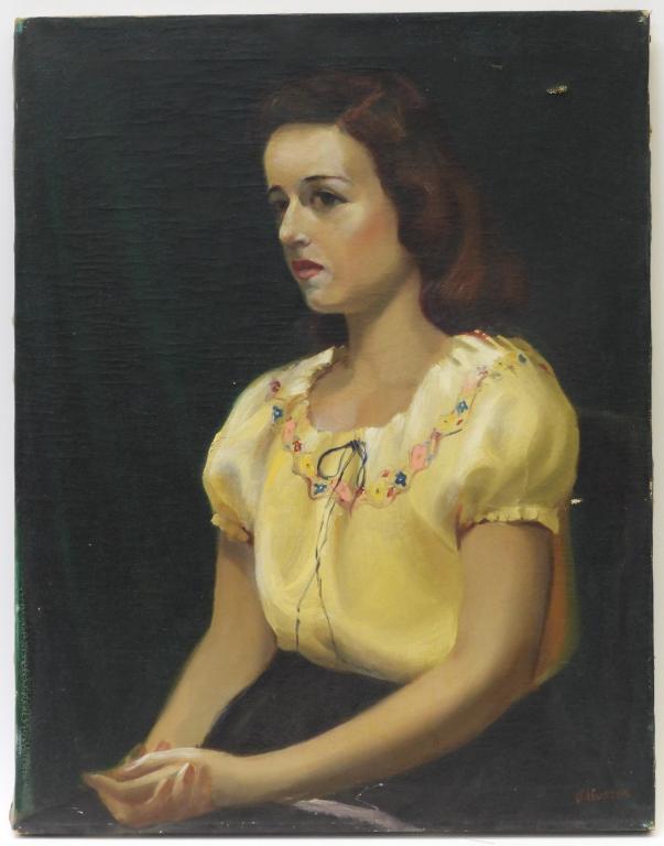 John E. Huszer Seated Woman Portrait Painting (1 of 10)