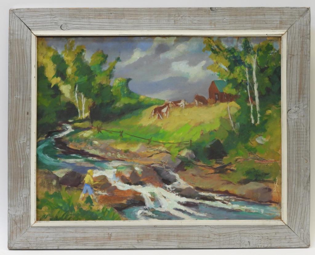 John E. Huszer Farm Cow Landscape Painting (1 of 10)