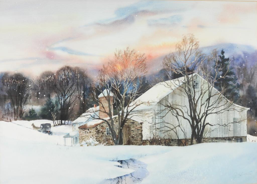 Judy Antonelli Winter Landscape WC Painting (1 of 9)