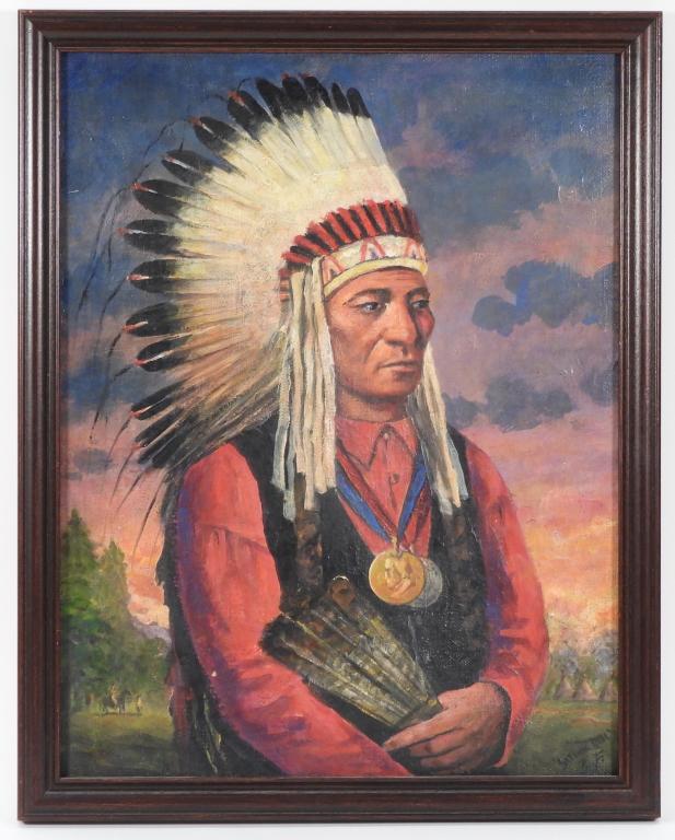 Bob Frost Sitting Bull Native American Painting (1 of 8)