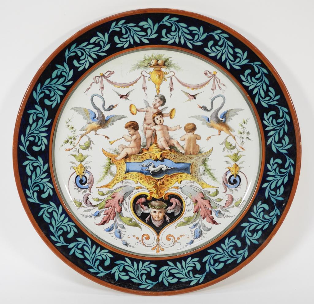 LG Ginori Putti Italian Faience Porcelain Charger (1 of 12)