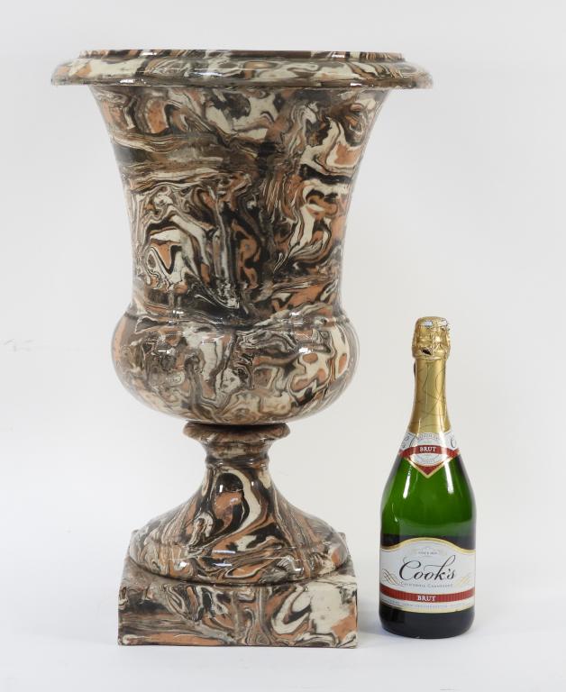 Large 21" English Scroddled Agate Ware Garden Urn (1 of 10)