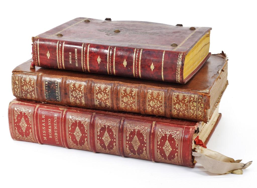 3PC Latin Religious Antiquarian Missale Books (1 of 12)