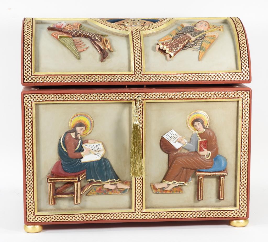 Contemporary Greek Orthodox Carved Wood Box (1 of 12)