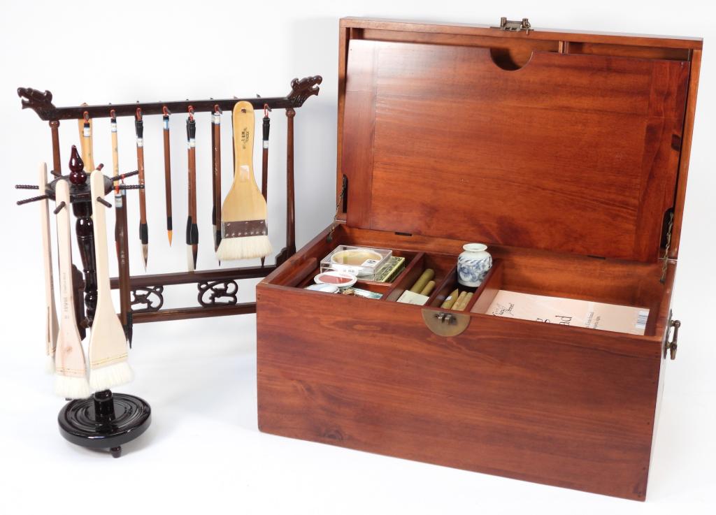 3PC Chinese Calligraphy Box & Brushes (1 of 12)