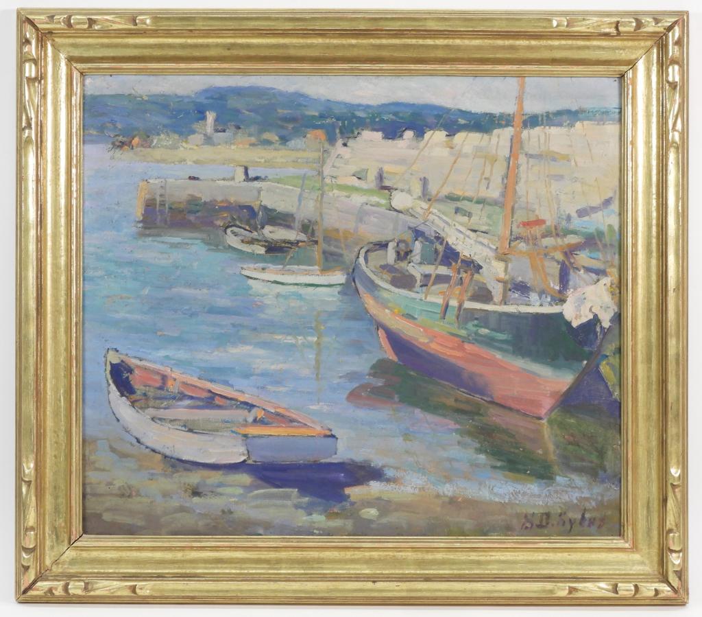 S.D. Gilchrist Sykes Boat Dock Landscape Painting (1 of 7)