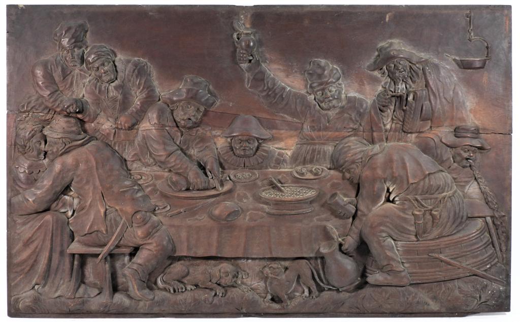 18C Continental Carved Wood Tavern Wall Panel (1 of 9)