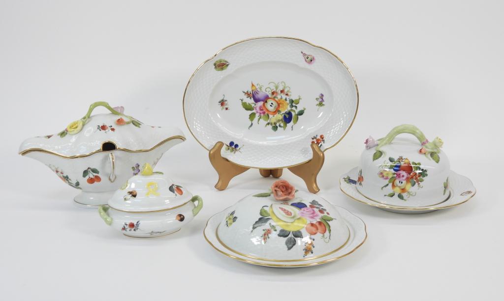 5PC Herend Hungary Porcelain Dishware (1 of 12)