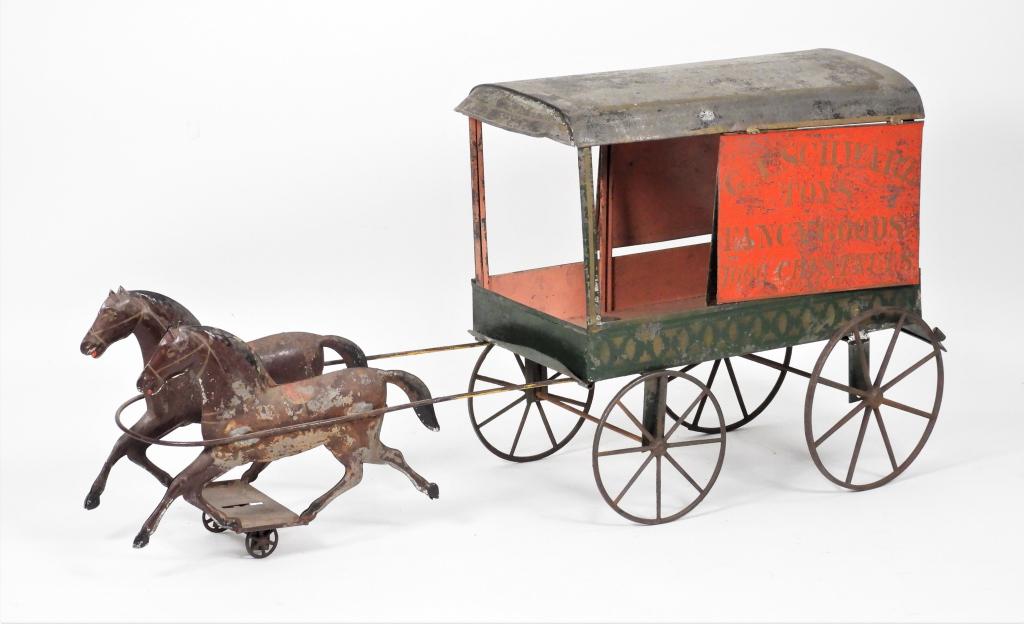 1880 George Brown Co. G.A. Schwarz Toys Tin Wagon (1 of 11)