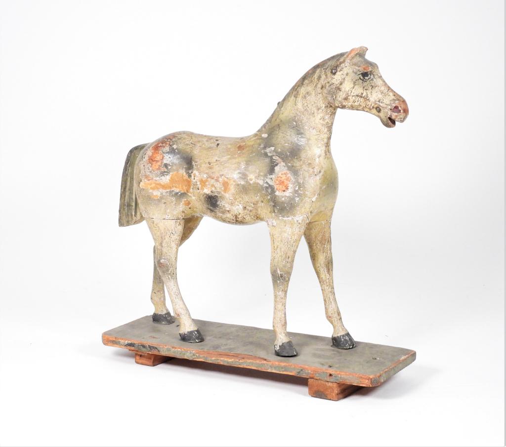 Great 19C. American Folk Painted Wood Horse (1 of 12)