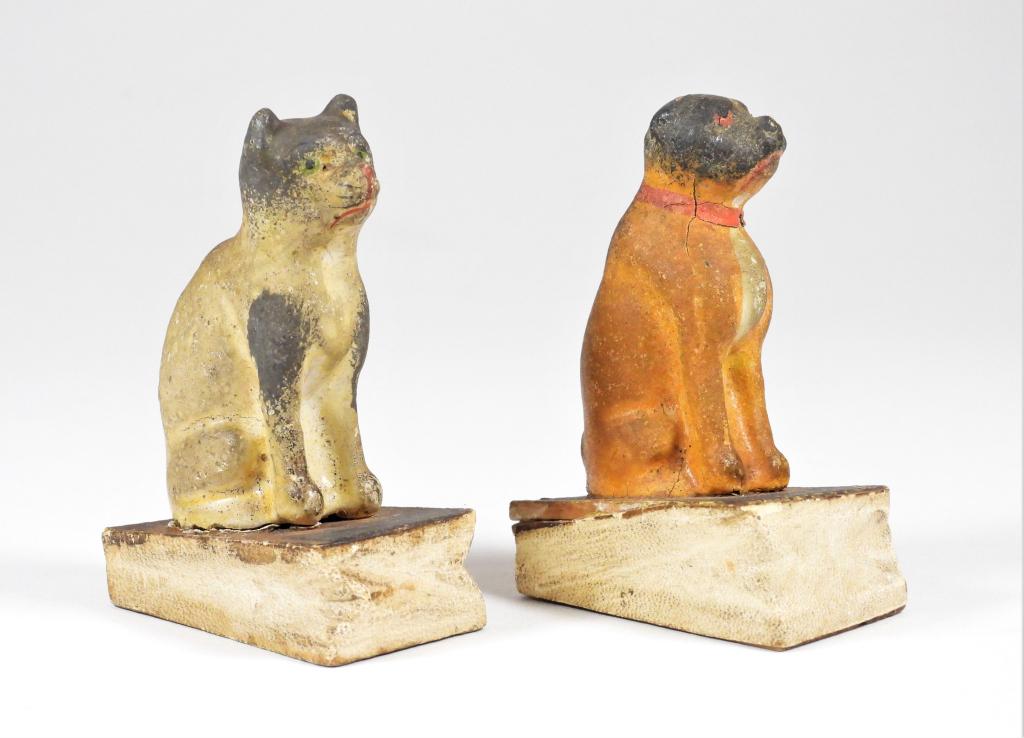 2PC Painted Composition Cat Dog Pip Squeak Toys (1 of 6)