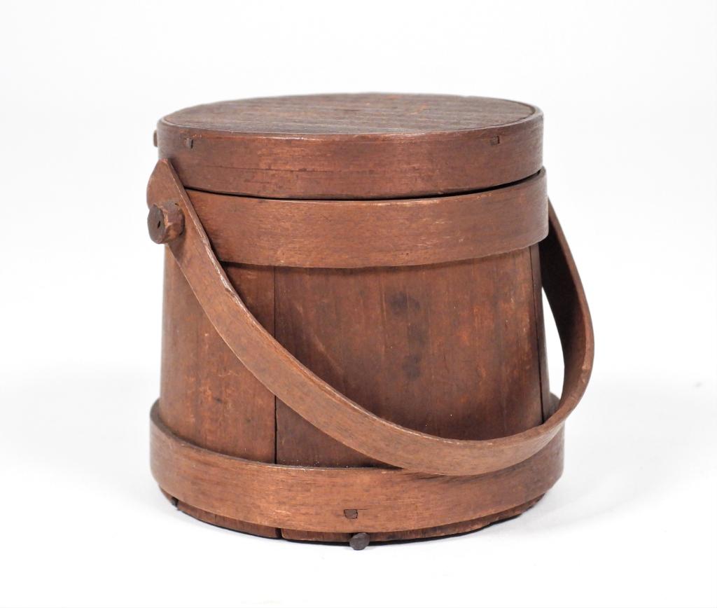 C.1850 New England Copper-Tacked Miniature Firkin (1 of 8)
