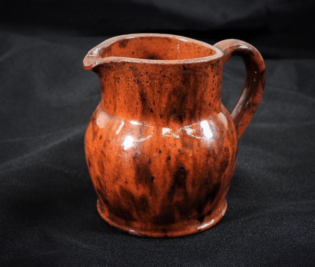 Rare 19C. American Miniature Redware Toy Pitcher (1 of 6)
