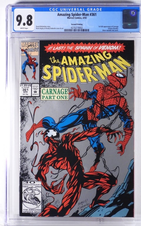 Marvel Comics Amazing Spider-Man #361 CGC 9.8 (1 of 2)