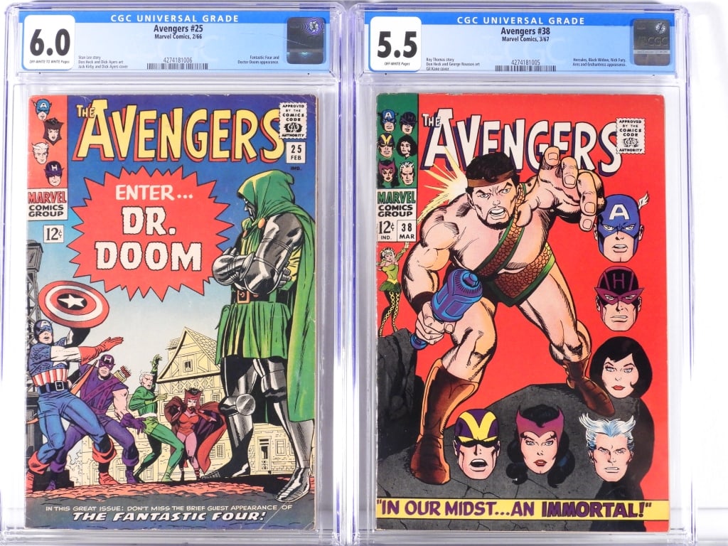 2PC Marvel Comics Avengers #25 #38 CGC 6.0 CGC 5.5 (1 of 2)