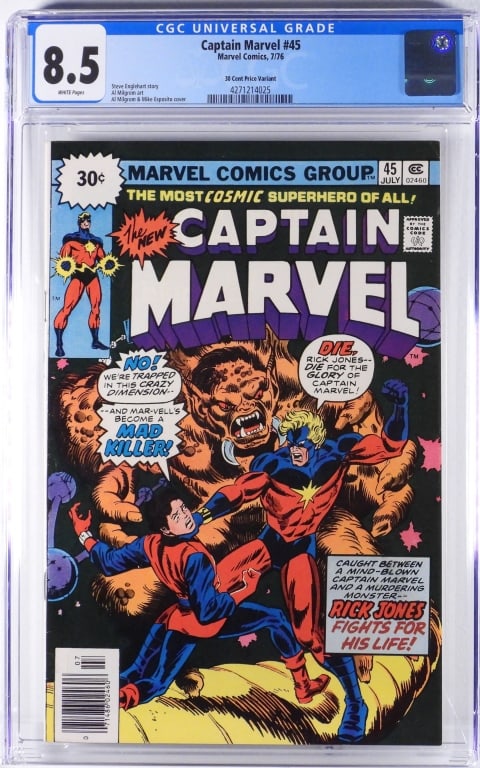 Marvel Comics Captain Marvel #45 CGC 8.5 30-Cent (1 of 2)