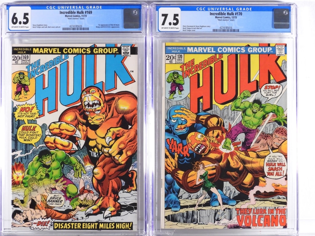 2PC Marvel Comics Incredible Hulk #169 #170 CGC (1 of 2)