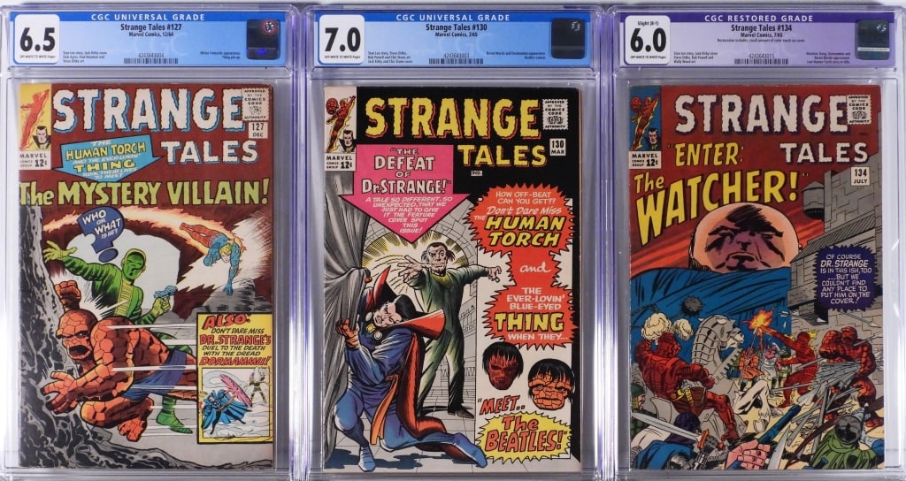 3PC Marvel Comics Strange Tales #127 #130 #134 CGC (1 of 2)