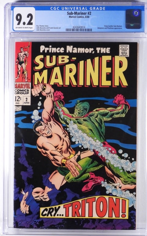 Marvel Comics Sub-Mariner #2 CGC 9.2 (1 of 2)