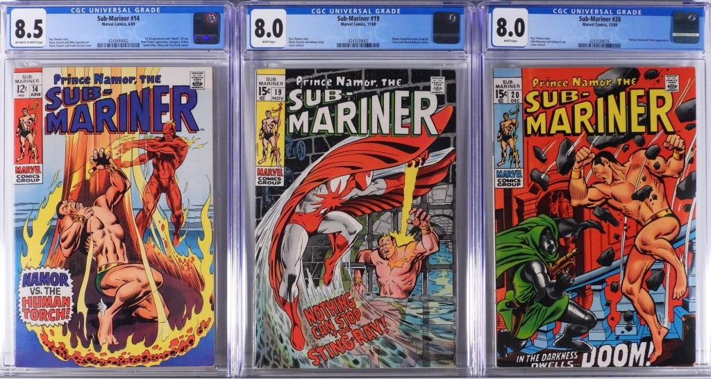 3PC Marvel Comics Sub-Mariner #14 #19 #20 CGC (1 of 2)