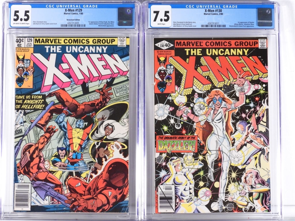 2PC Marvel Comics X-Men #129 #130 CGC 5.5 CGC 7.5 (1 of 2)