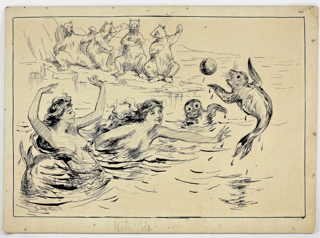 Frederic Stuart Church "Water Polo" Sketch (1 of 5)