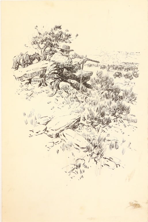 Nick Eggenhofer Buffalo Hunt Illustration (1 of 6)