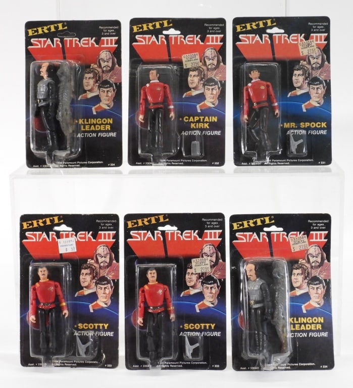 6PC 1984 ERTL Star Trek III MOSC Action Figures (1 of 8)