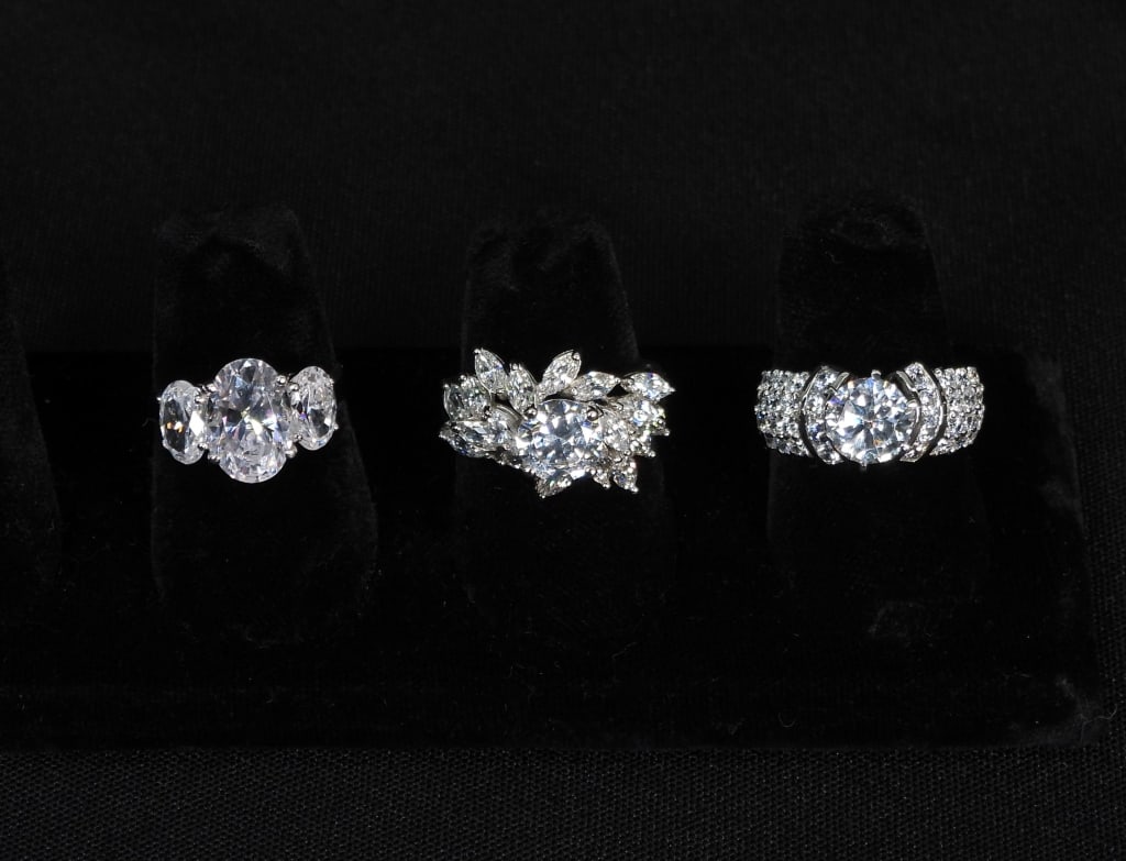 3PC 14K Gold & CZ Estate Rings (1 of 12)