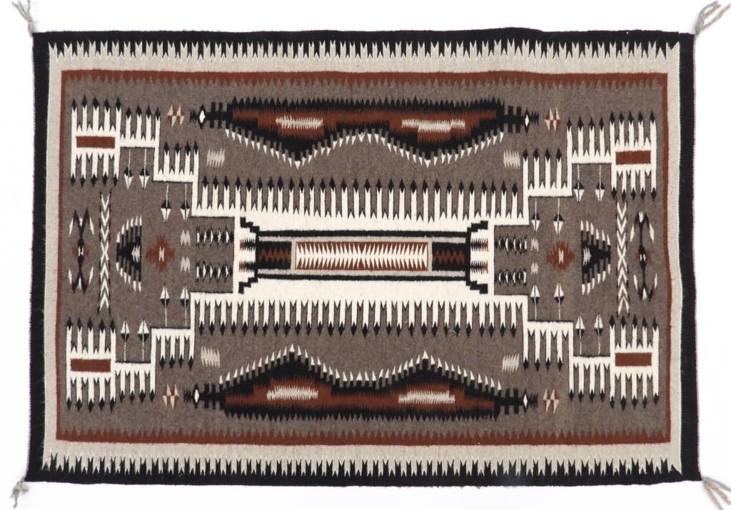 Anita Hathale Woven Storm Pattern Navajo Rug (1 of 7)