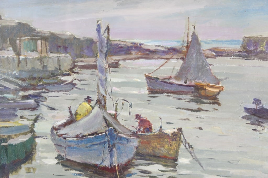 Antonio Cirino Seaside Harbor Maritime Painting (1 of 7)