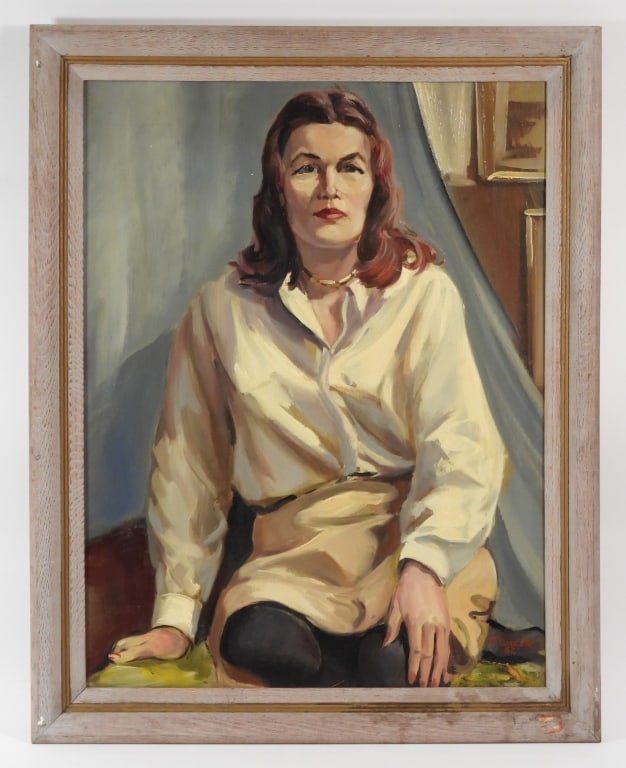 John E. Huszer Portrait of a Woman Painting (1 of 7)