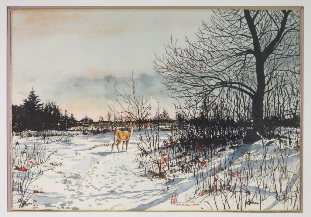 Arthur G. Hahn Winter Forest Landscape Painting (1 of 7)