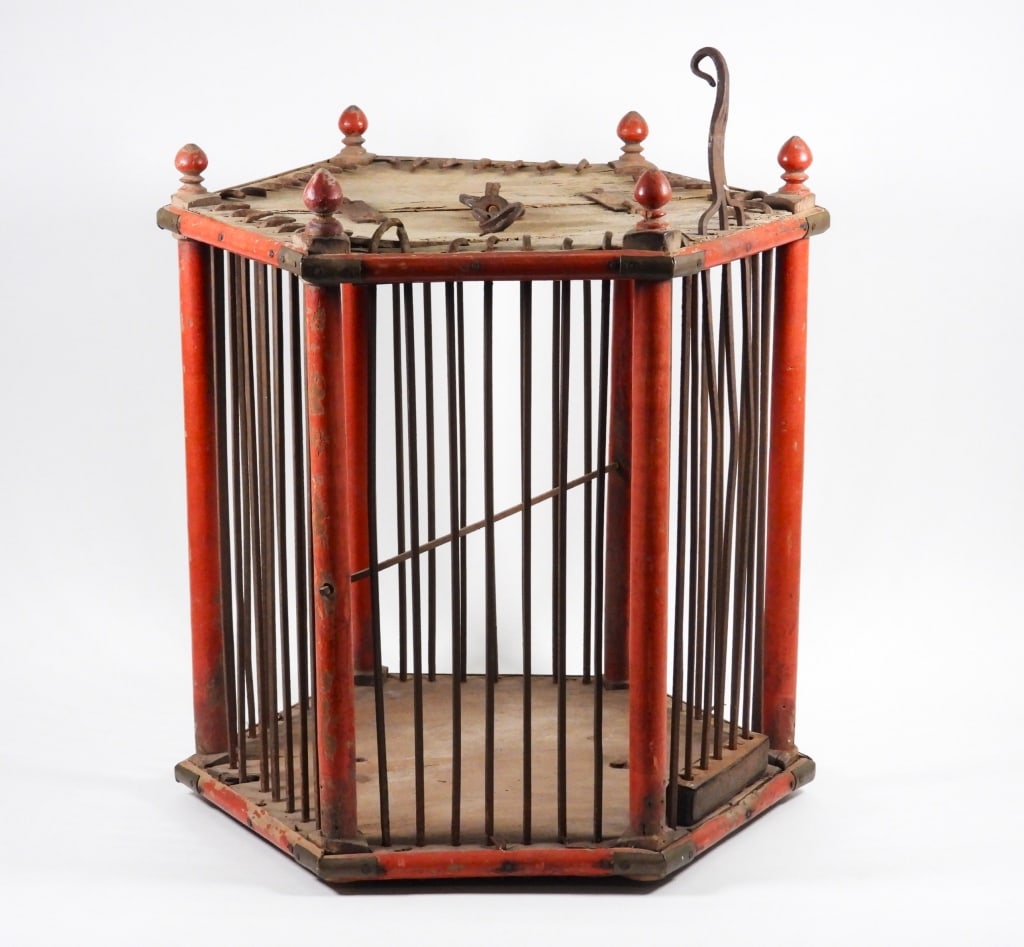 19C Victorian Wrought Iron Hanging Bird Cage (1 of 10)
