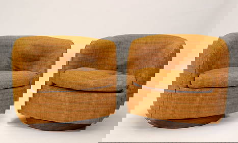 Pr Milo Baughman Thayer Coggin Horseshoe Chairs (1 of 9)