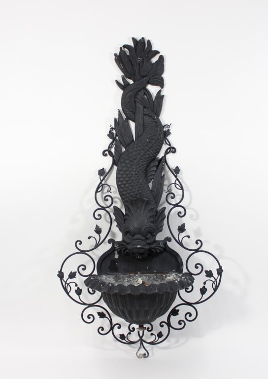 Wrought Iron & Cast Dolphin Lavabo Wall Fountain (1 of 8)