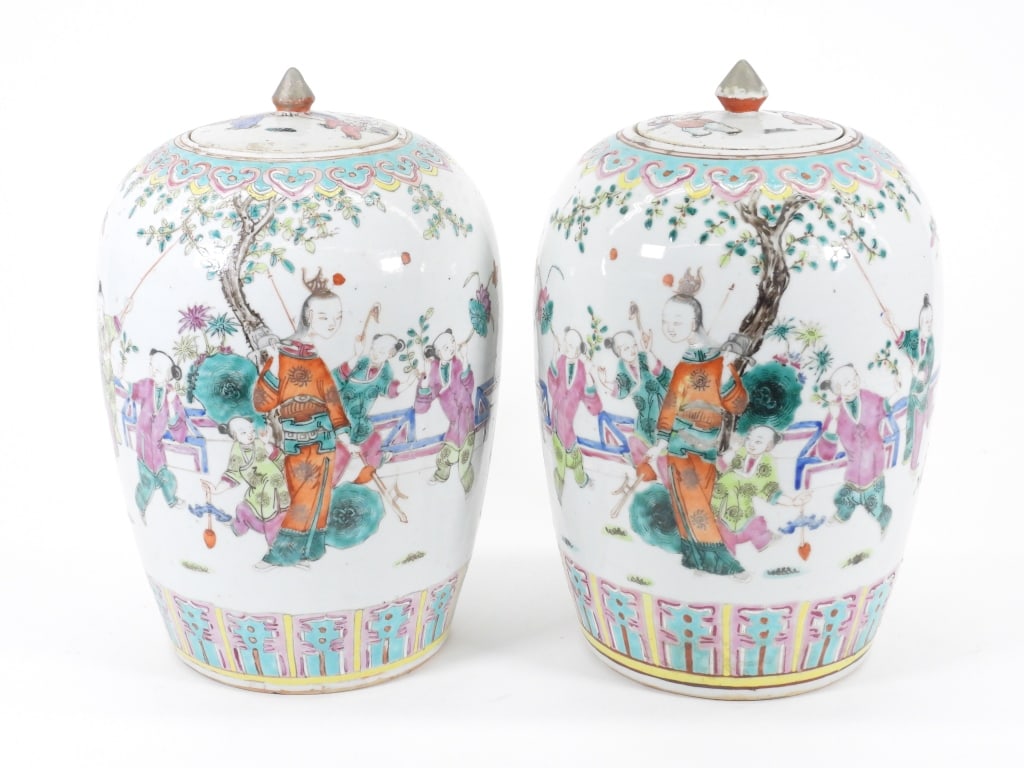 PR Chinese Opposing Porcelain Covered Vases (1 of 7)