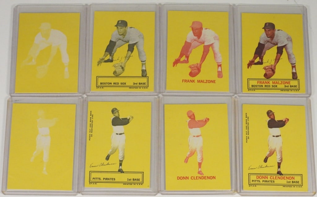 8PC 1964 Topps Baseball Stand-Ups Error Cards: United States,1964 An interesting group of cards to say the least from the collection of 1964 Topps Baseball Stand-Ups, group includes four #18 Donn Clendenon and four #44 Frank Malzone Stand-Ups with