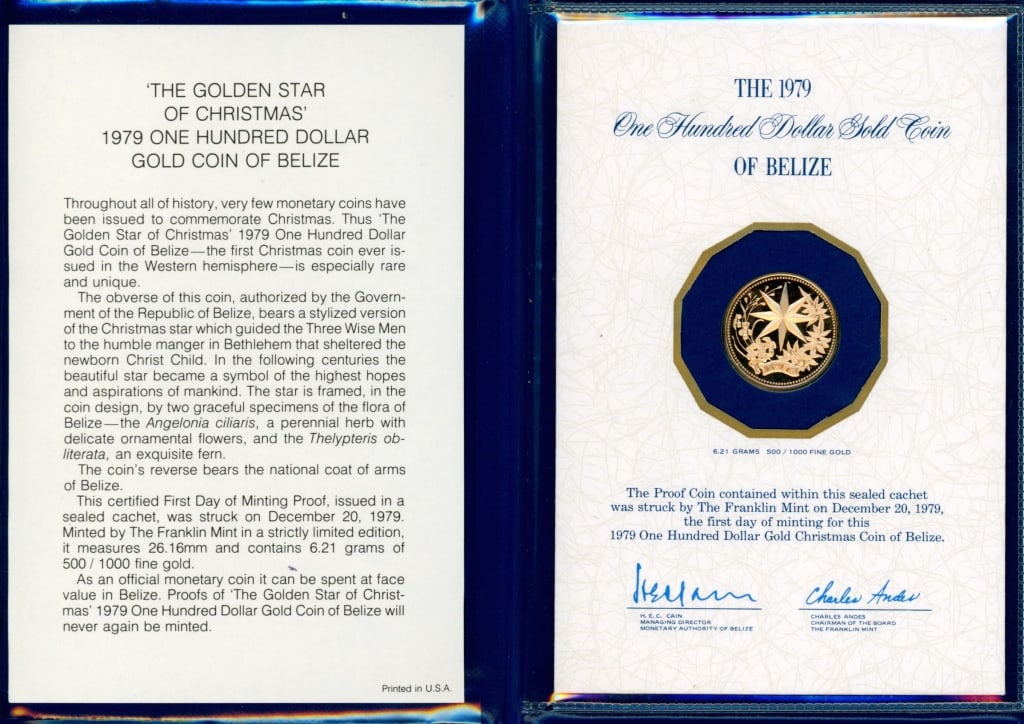 1979 Belize $100 Gold Proof Coin (1 of 1)
