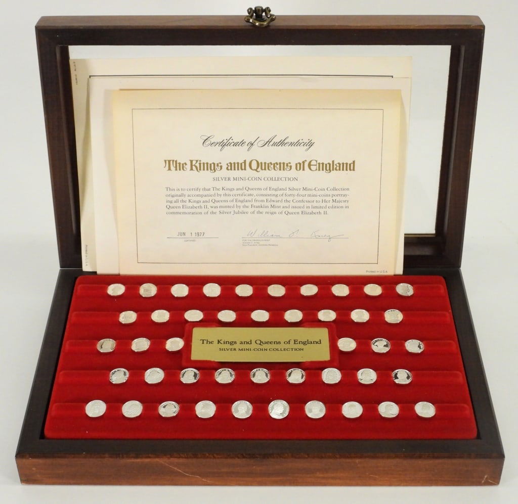 1977 Kings Queens of England Silver Mini Coin Set (1 of 4)